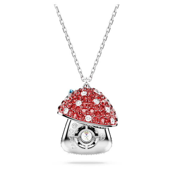 Alice in Wonderland 链坠, 蘑菇, 红色, 镀铑 - Swarovski, 5682811
