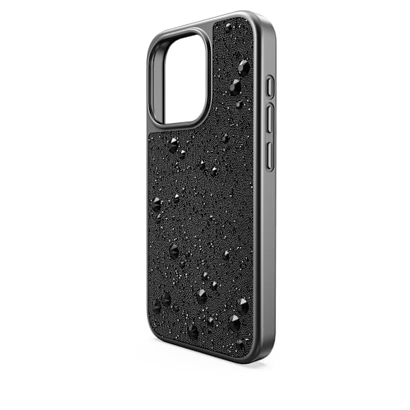 High smartphone case, Flat Back crystals, iPhone® 15 Pro, Black - Swarovski, 5682965