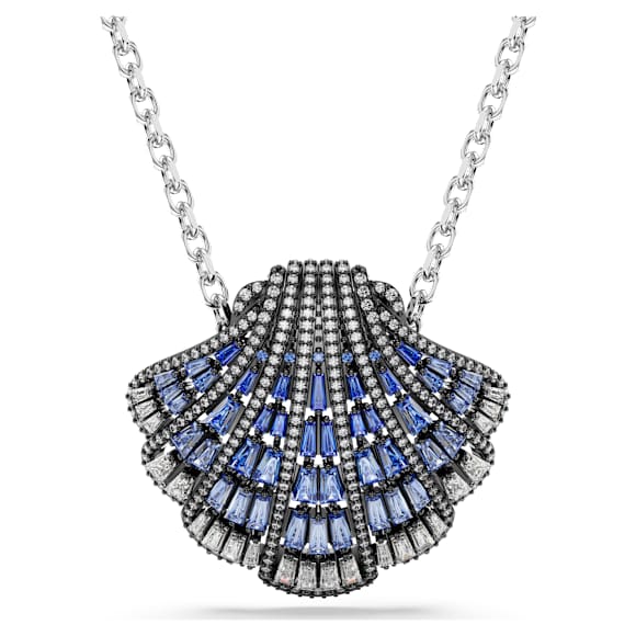 Pendentif et broche Idyllia, Coquillage, Long, Bleus, Finition mix de métal - Swarovski, 5683032