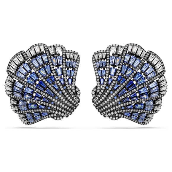 Idyllia clip earrings, Shell, Blue, Mixed metal finish - Swarovski, 5683033