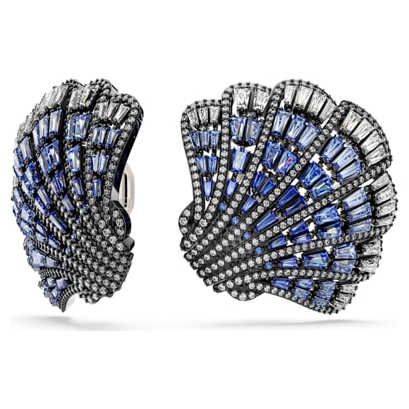 Idyllia clip earrings, Shell, Blue, Mixed metal finish - Swarovski, 5683033