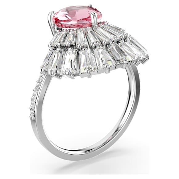 Idyllia cocktail ring, Mixed cuts, Shell, Pink, Rhodium plated - Swarovski, 5683034
