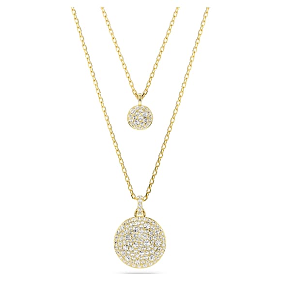 Meteora layered pendant, White, Gold-tone plated - Swarovski, 5683442