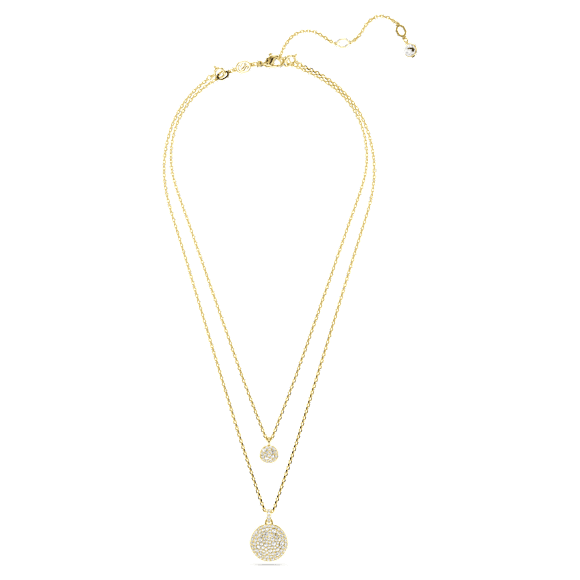 Meteora layered pendant, White, Gold-tone plated - Swarovski, 5683442