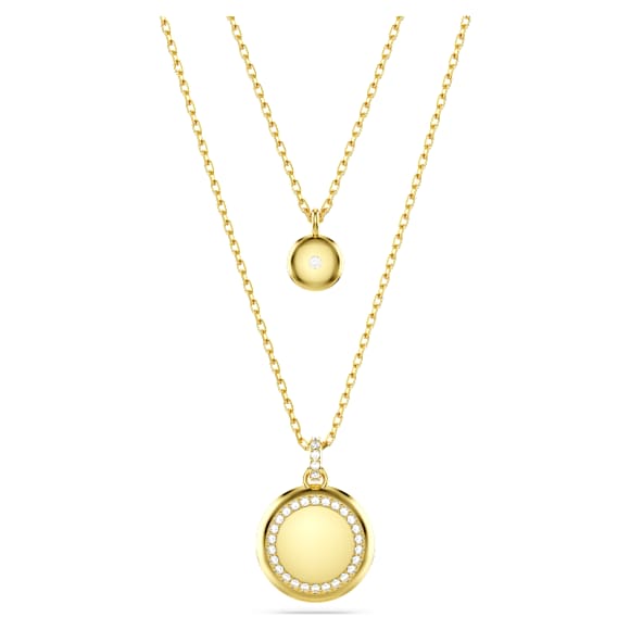Meteora layered pendant, White, Gold-tone plated - Swarovski, 5683442