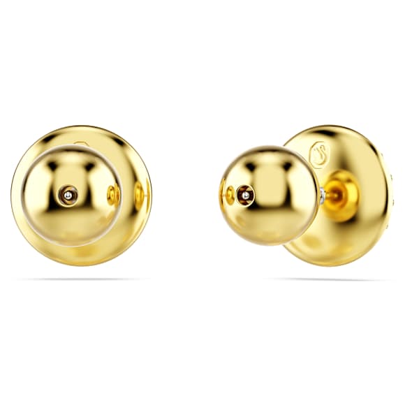 Meteora stud earrings, White, Gold-tone plated - Swarovski, 5683444