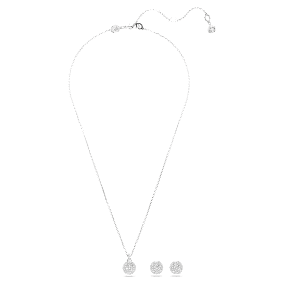 Set Meteora, Alb, Placat cu rodiu - Swarovski, 5683445
