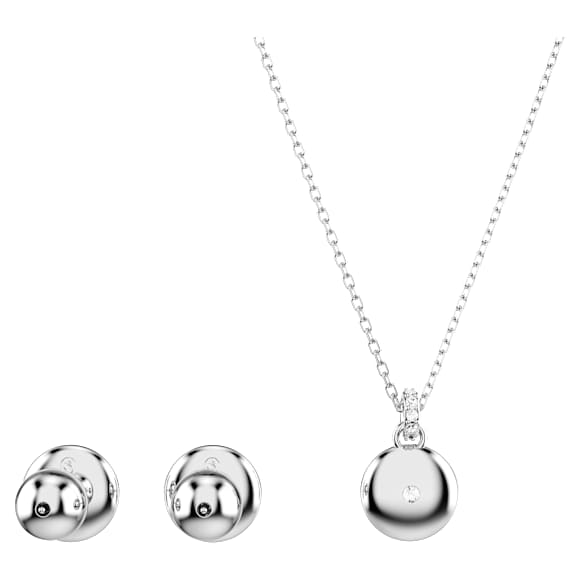 Zestaw Meteora, Biały, Powłoka z rodu - Swarovski, 5683445