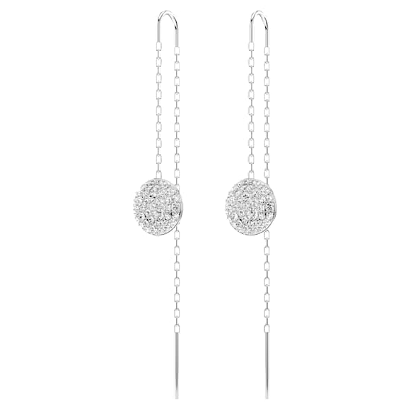 Meteora 드롭 이어링, 화이트, 로듐 플래팅 - Swarovski, 5683448