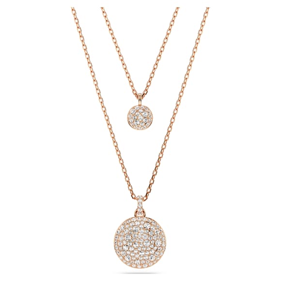 Sublima layered pendant, White, 18K rose gold finish - Swarovski, 5683449