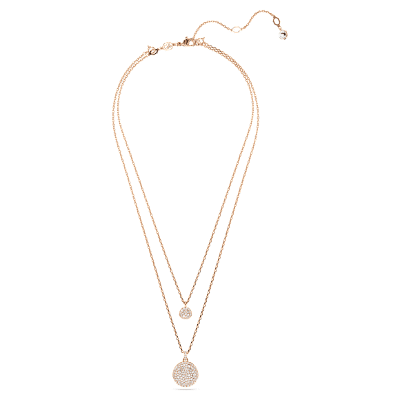 Pendente stratificato Meteora, Bianco, Placcato color oro rosa - Swarovski, 5683449