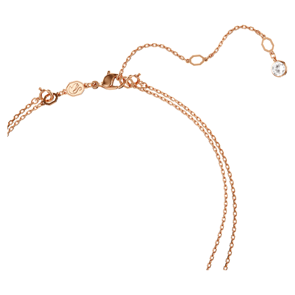 Sublima Katlı Kolye, Beyaz, 18k pembe altın rengi yüzey - Swarovski, 5683449