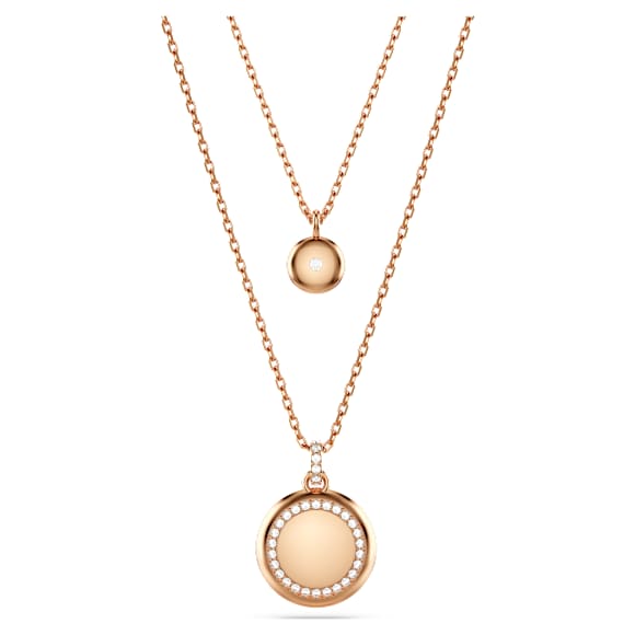 Meteora Anhänger im Lagenlook, Weiß, Roségold-Legierungsschicht - Swarovski, 5683449
