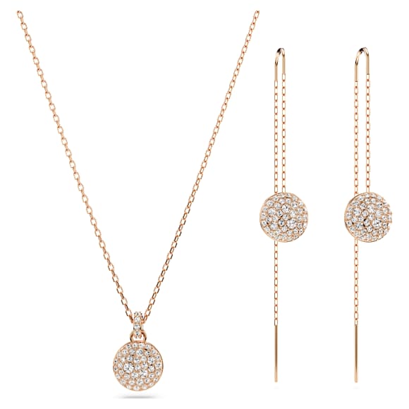 Parure Meteora, Blanc, Placage de ton or rosé - Swarovski, 5683451