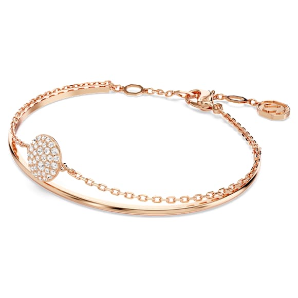 Meteora bangle, White, Rose gold-tone plated - Swarovski, 5683452