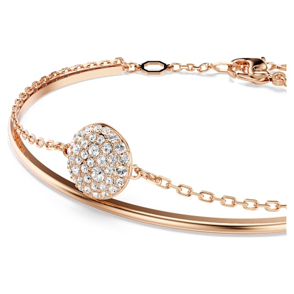 Obročasta zapestnica Sublima, Bela, V videzu rožnatega zlata 18K - Swarovski, 5683452
