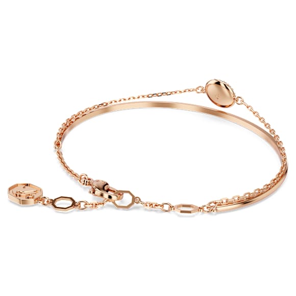 Obročasta zapestnica Sublima, Bela, V videzu rožnatega zlata 18K - Swarovski, 5683452