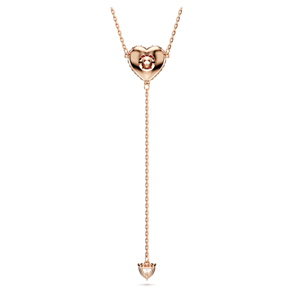 Hyperbola Y 型链坠, 心形, 粉红色, 镀玫瑰金色调 - Swarovski, 5683575