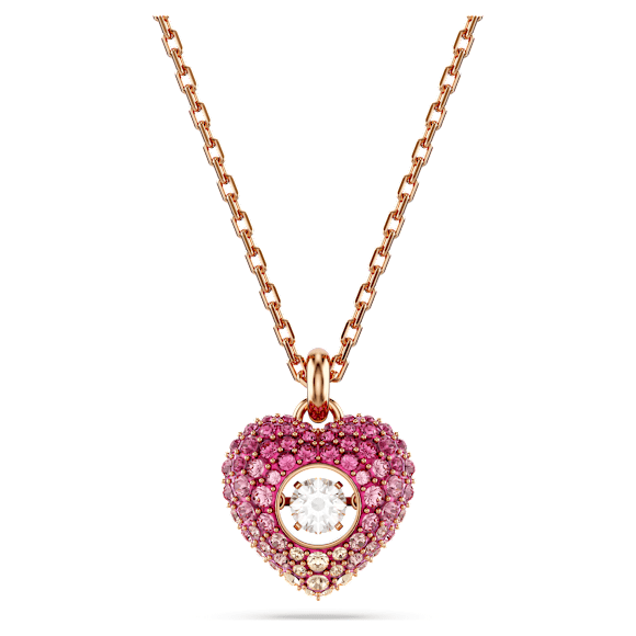 Hyperbola pendant, Heart, Pink, Rose gold-tone plated - Swarovski, 5683580
