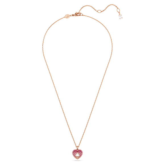 Idyllia pendant, Heart, Pink, Rose gold-tone plated - Swarovski, 5683580