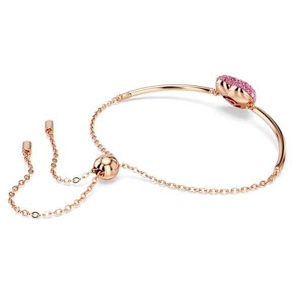 Idyllia bangle, Heart, Pink, 18K rose gold finish - Swarovski, 5683581