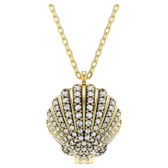 Μενταγιόν Idyllia, Crystal pearl, Κοχύλι, Λευκό, Επιμετάλλωση σε χρυσαφί τόνο - Swarovski, 5683966