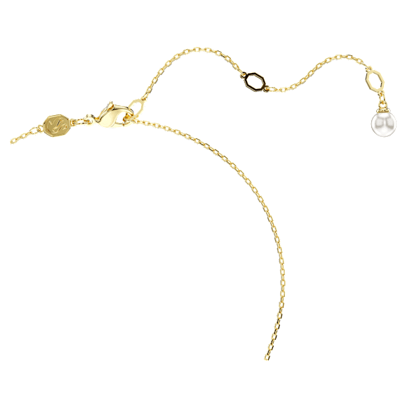 Pendentif Idyllia, Perle de cristal, Coquillage, Blanc, Doré à l’or 18 carats (750/1000) - Swarovski, 5683966