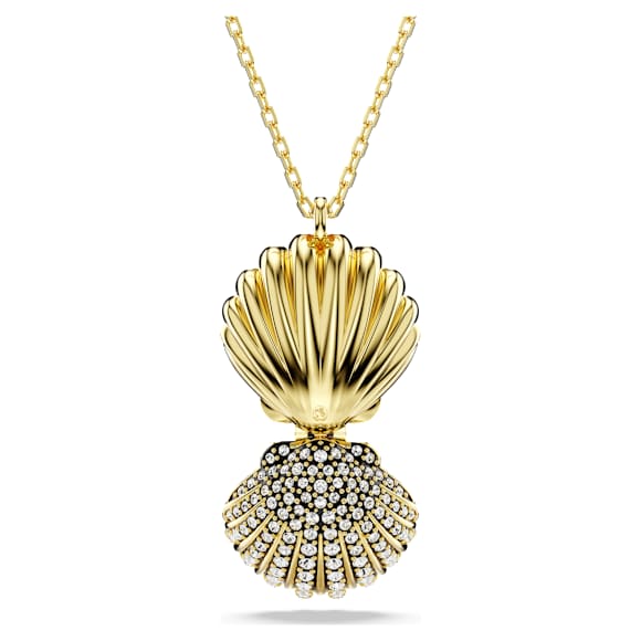 Idyllia pendant, Crystal pearl, Shell, White, Gold-tone plated - Swarovski, 5683966