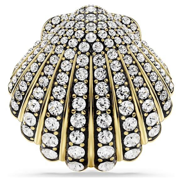 Idyllia brooch, Shell, White, Gold-tone plated - Swarovski, 5683967