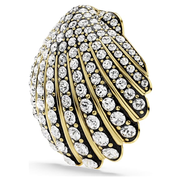 Idyllia brooch, Shell, White, Gold-tone plated - Swarovski, 5683967