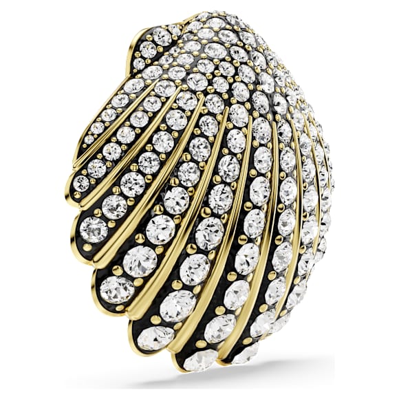 Idyllia brooch, Shell, White, Gold-tone plated - Swarovski, 5683967