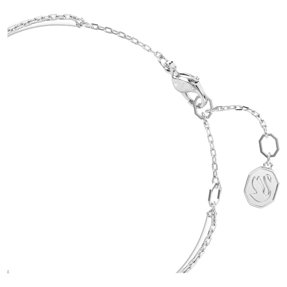 Bracelet Ouvrant Vintage Années 70 Forme Vague - Métal Rhodié Texturé - 50x64mm - Occasion