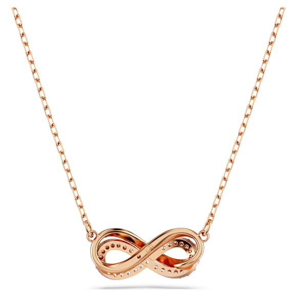 Hyperbola pendant, Pavé, Infinity, White, Rose gold-tone plated - Swarovski, 5684084