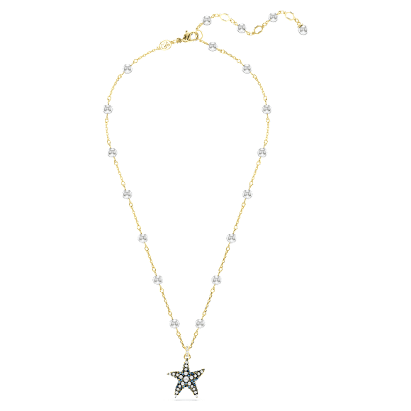 Pandantiv Idyllia, Perle de cristal, Stea de mare, Multicolor, Placat cu auriu - Swarovski, 5684116