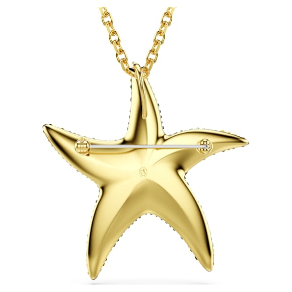 Idyllia pendant and brooch, Crystal pearls, Starfish, Multicoloured, Gold-tone plated - Swarovski, 5684168