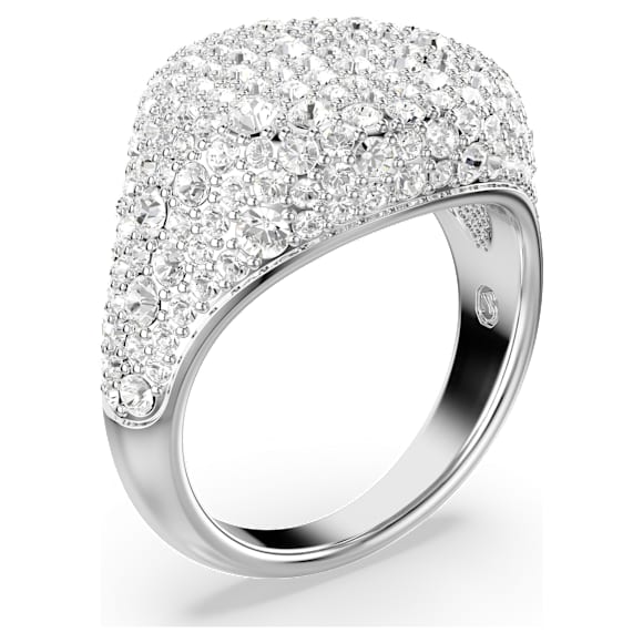 Sublima cocktailring, Wit, Rodium toplaag - Swarovski, 5684245