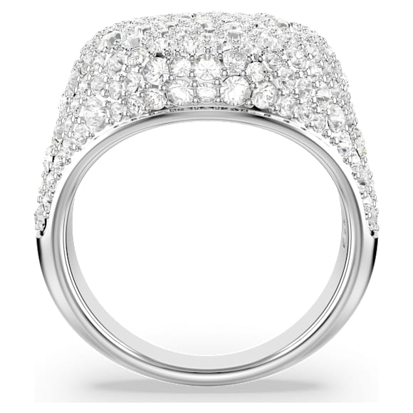 Meteora cocktail ring, White, Rhodium plated - Swarovski, 5684246