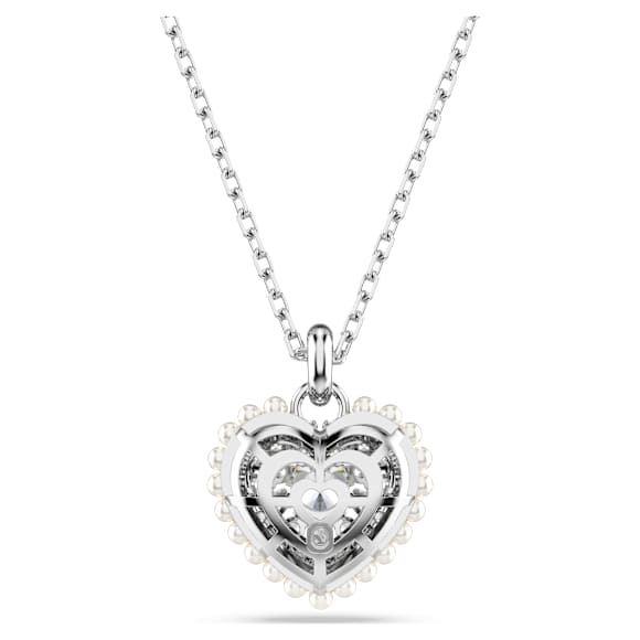 Pandantiv Hyperbola, Inimă, Alb, Placat cu rodiu - Swarovski, 5684386