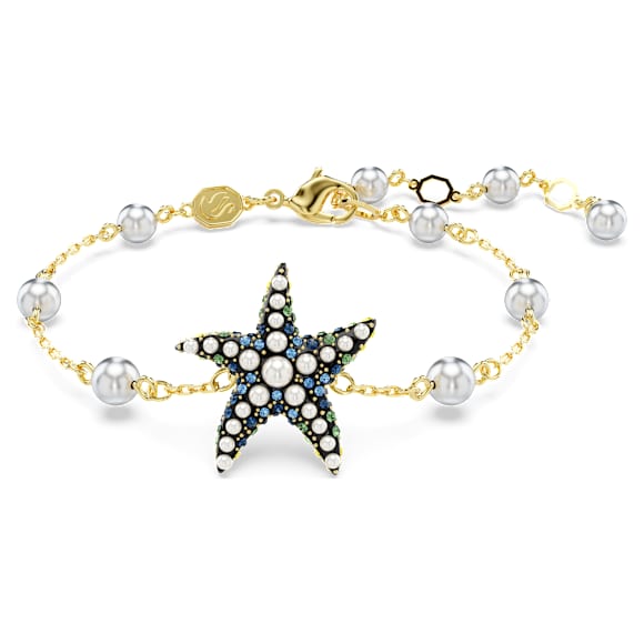 Bransoletka Idyllia, Kryształowe perły, Rozgwiazda, Różnokolorowa, Wykończenie z 18-karatowego złota - Swarovski, 5684398