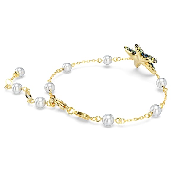 Idyllia Armband, Kristallperlen, Seestern, Mehrfarbig, Goldlegierungsschicht - Swarovski, 5684398