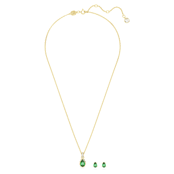 Conjunto Chroma, Tallas mixtas, Verde, Acabado en oro de 18 quilates - Swarovski, 5684507