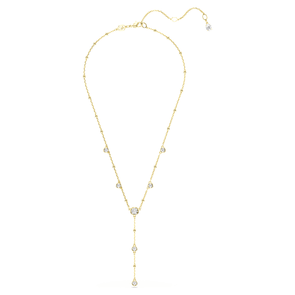 Imber Y-Halskette, Rundschliff, Weiß, 18K Goldbeschichtet - Swarovski, 5684510