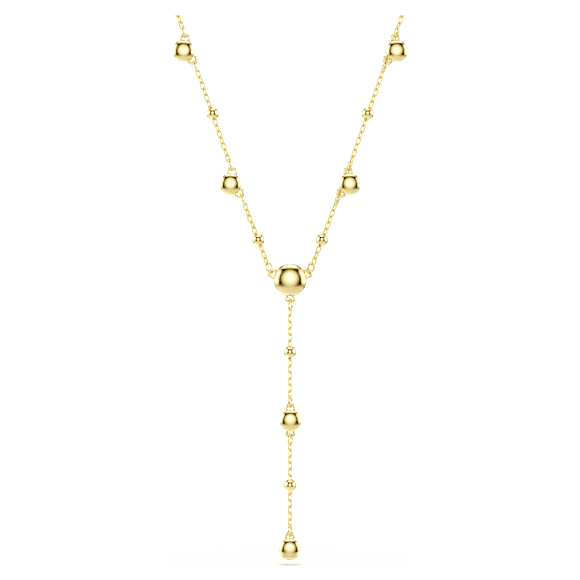 Colar Y Imber, Lapidação redonda, Branco, Lacado a dourado - Swarovski, 5684510