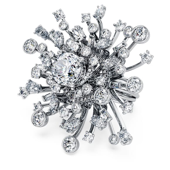 Galaxy ring, Lab-grown diamonds 9.5 ct tw, Mixed shapes, 18K white gold - Swarovski, 5684703