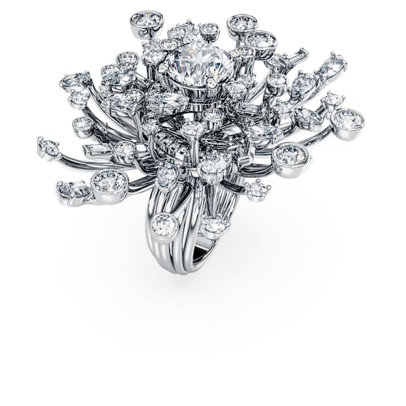 Galaxy ring, Lab-grown diamonds 9.5 ct tw, Mixed shapes, 18K white gold - Swarovski, 5684703