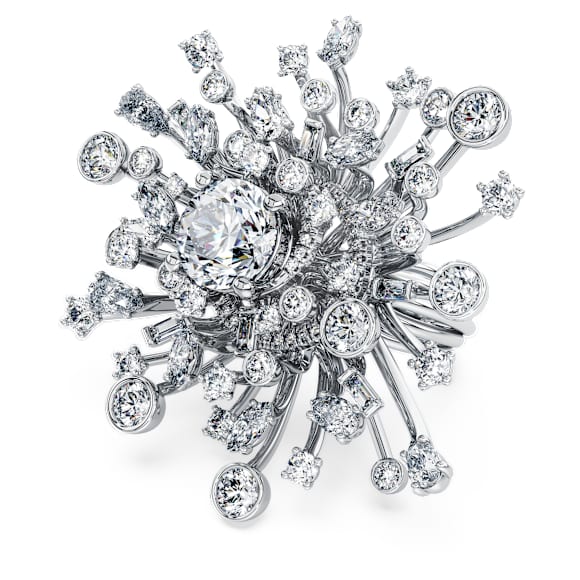 Galaxy ring, Lab-grown diamonds 9.5 ct tw, Mixed shapes, 18K white gold - Swarovski, 5684705