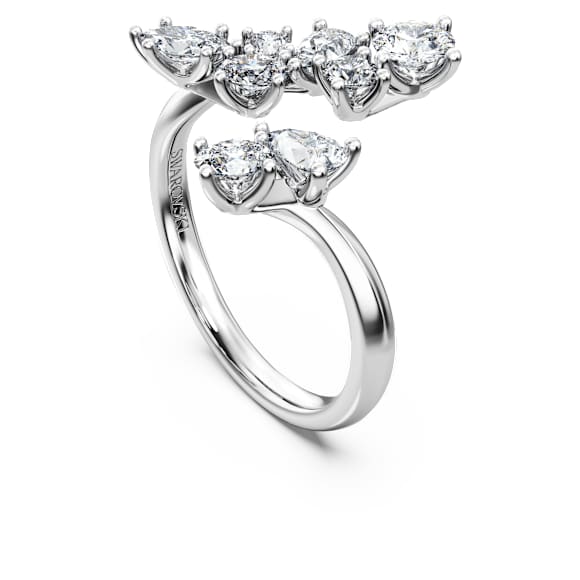 Pierścionek z oprawą typu bypass Galaxy, Diamenty laboratoryjne 1,25 karata, Kształty różnorodne, 14K białe złoto - Swarovski, 5684712