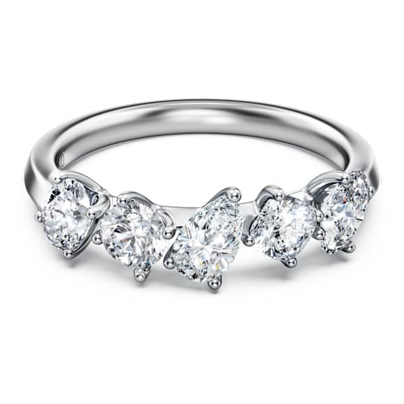 Galaxy Yüzük, Laboratuvarda üretilmiş elmaslar 1 karat toplam ağırlık, Karışık şekiller, 14k beyaz altın - Swarovski, 5684718