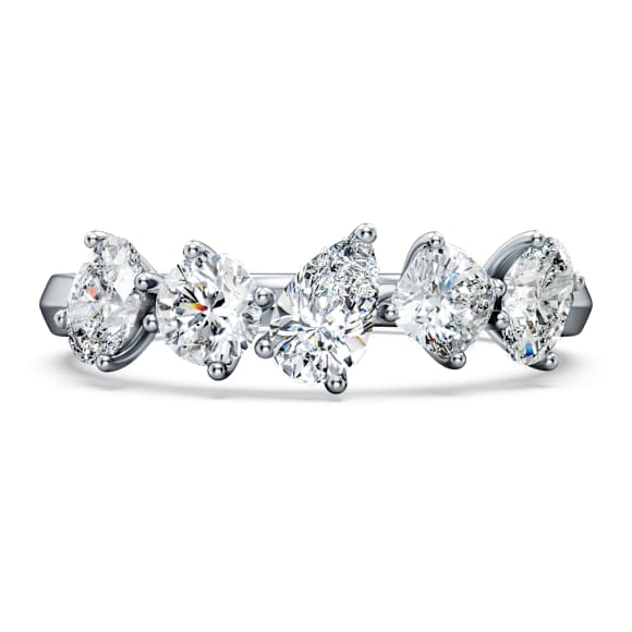 Galaxy Yüzük, Laboratuvarda üretilmiş elmaslar 1 karat toplam ağırlık, Karışık şekiller, 14k beyaz altın - Swarovski, 5684718