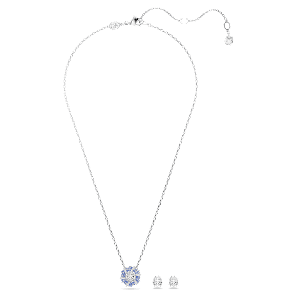 Sada Idyllia, Různé výbrusy, Květina, Modrá, Pokoveno rhodiem - Swarovski, 5685437
